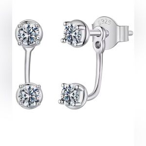 New GRA Certified Moissanite Diamond Earrings with Earring Jackets